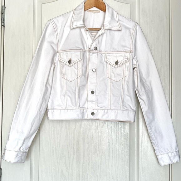 Maje White Paradise Rainbow Embroidery Denim Jacket US 6 Contemporary Festival - Picture 4 of 15